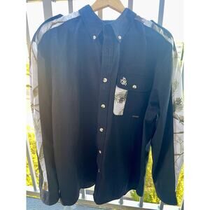 Legendary Whitetails Men's Buck Camp Shirt Size XL Black Long Sleeve Real tree